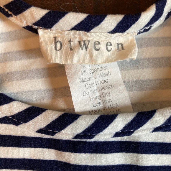 Btween Navy and white spandex swing style tunic for girls Size 7 - Picture 4 of 4